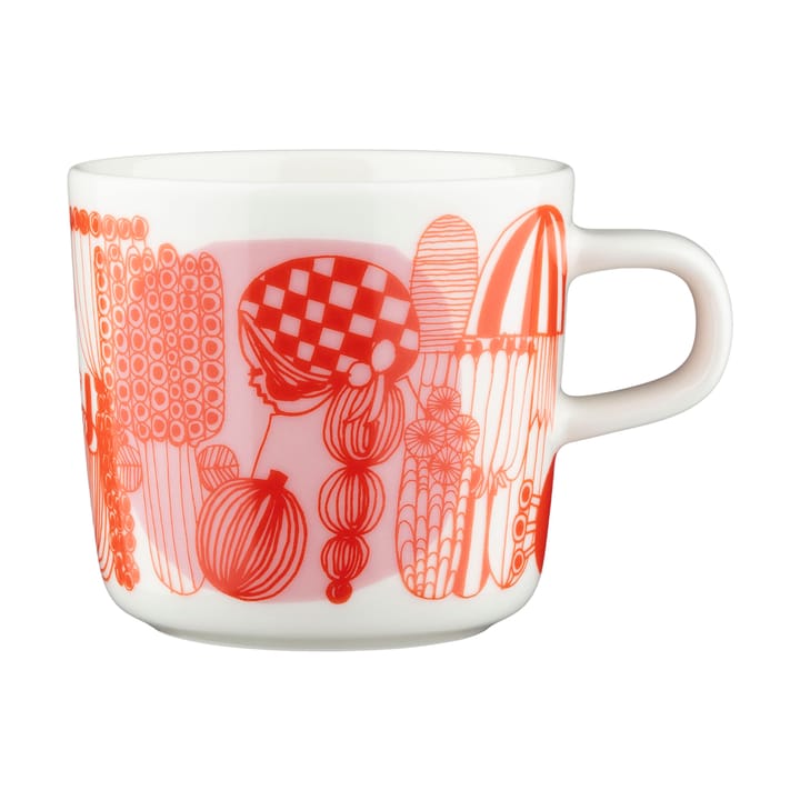 Siirtolapuutarha kopp 20 cl - White-orange-light pink - Marimekko