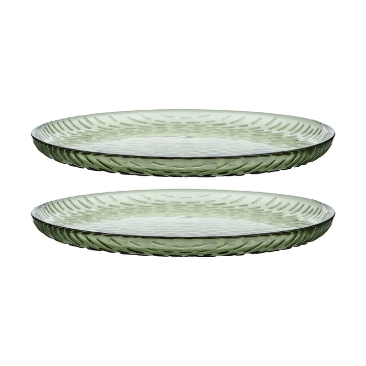 Syksy assiett Ø17 cm 2-pk, glass - Olive - Marimekko