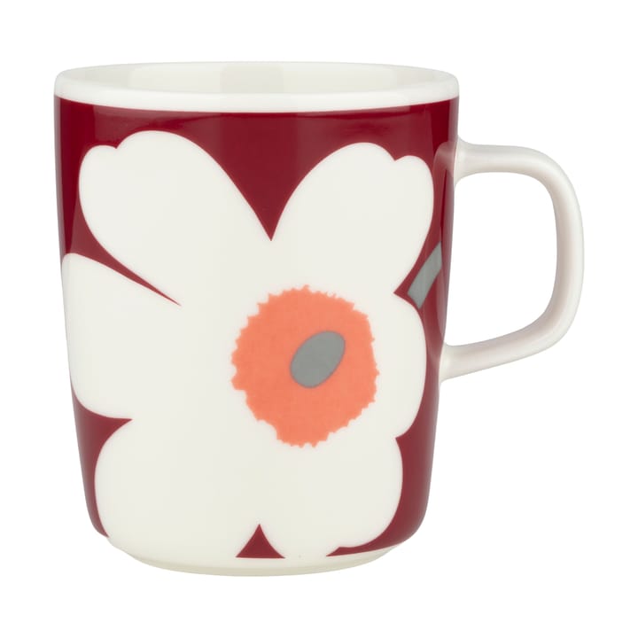 Unikko 60-årsjubileum kopp 25 cl - White-dark cherry-ash grey - Marimekko