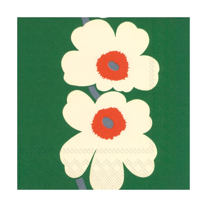 Unikko 60-årsjubileum serviett 33x33 cm 20-pack - Green - Marimekko