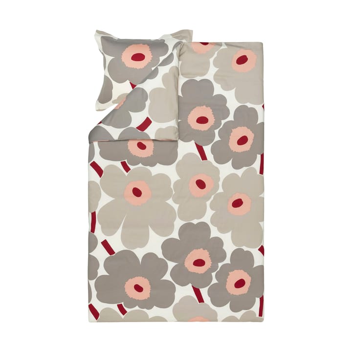 Unikko dynetrekk sateng 150x210 cm, Off white-warm grey-pink Marimekko