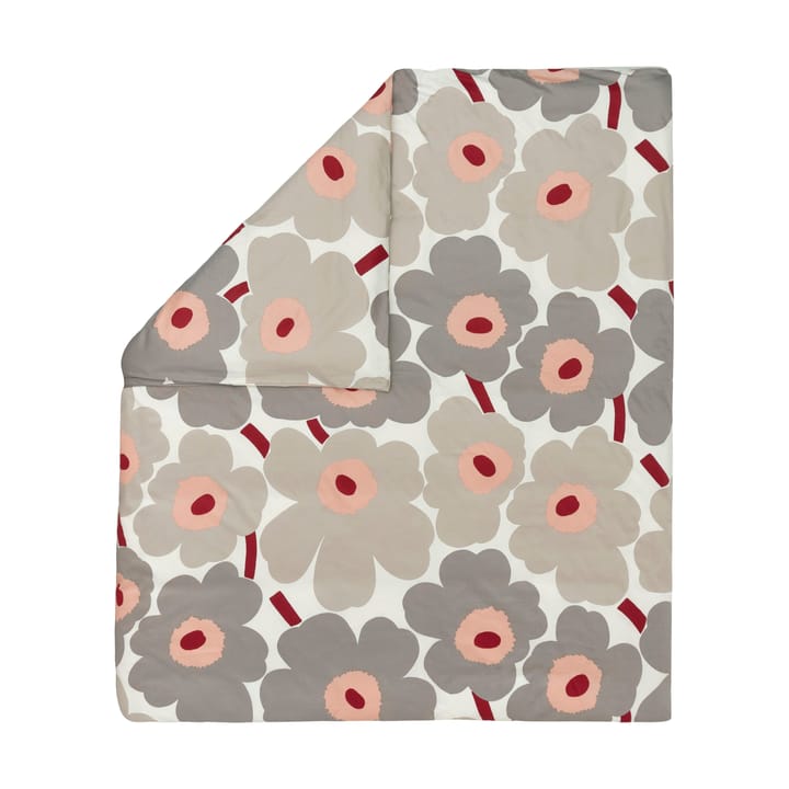 Unikko dynetrekk sateng 240x220 cm, Off white-warm grey-pink Marimekko