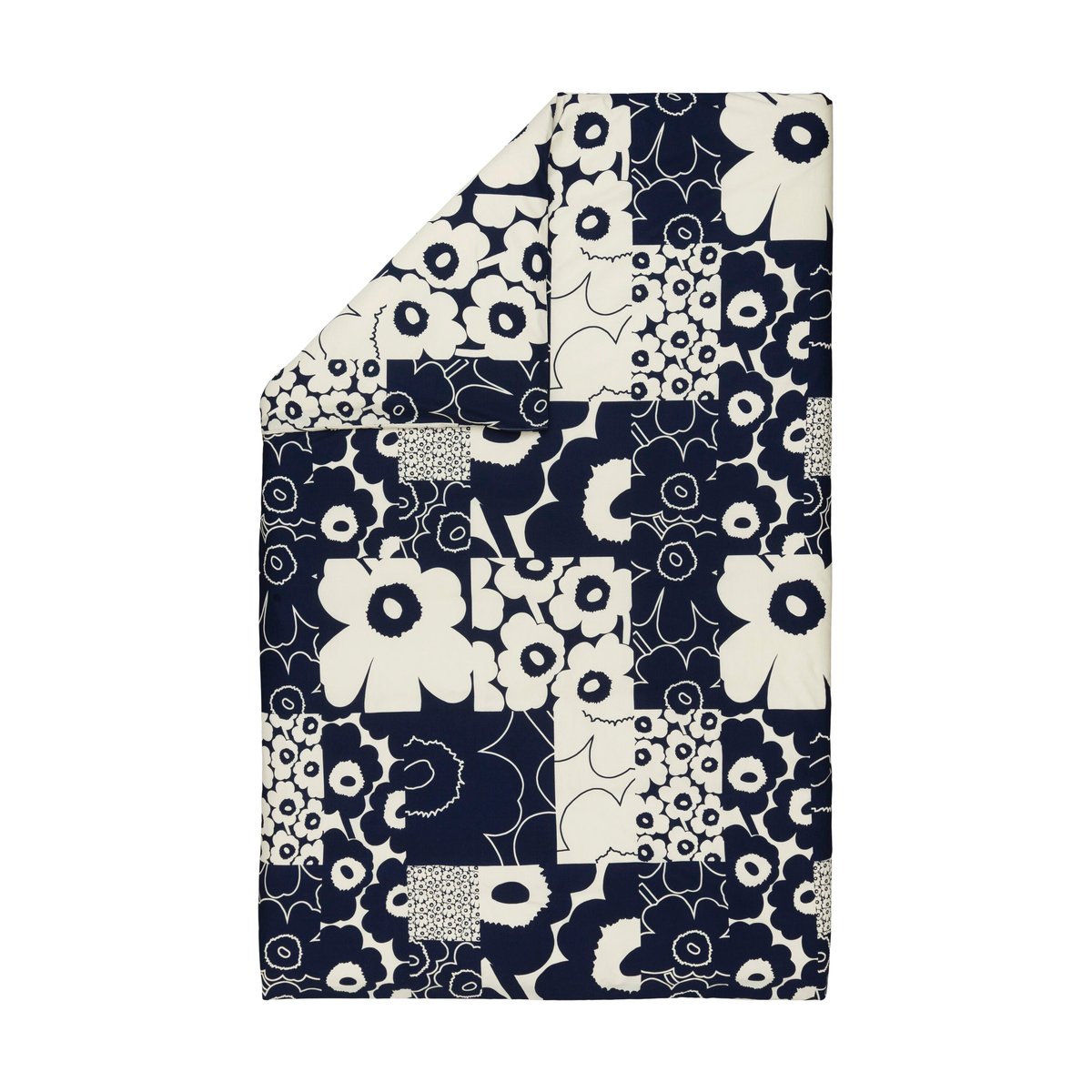 Bilde av Marimekko Unikko Kollaasi dynetrekk 150x210 cm Off white-dark blue