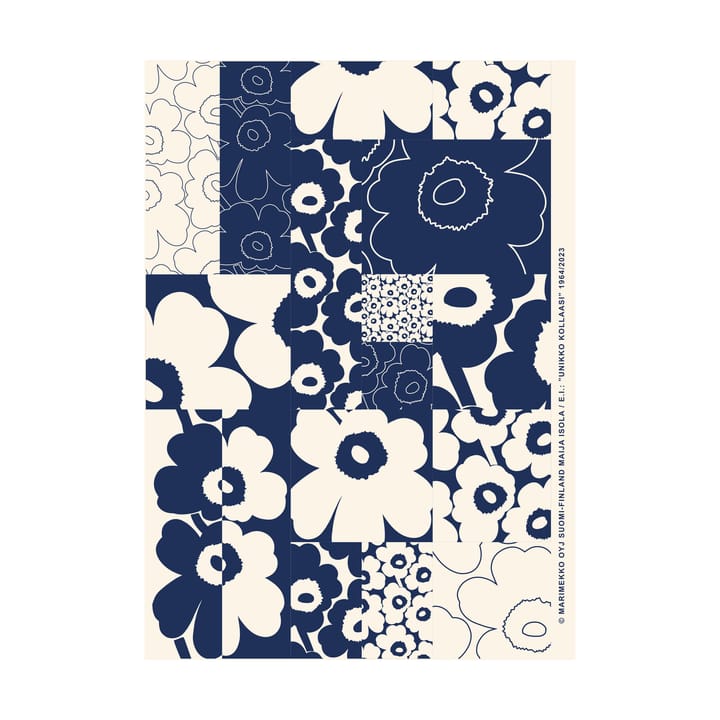 Unikko Kollaasi plakat 50x70 cm - Off white-dark blue - Marimekko