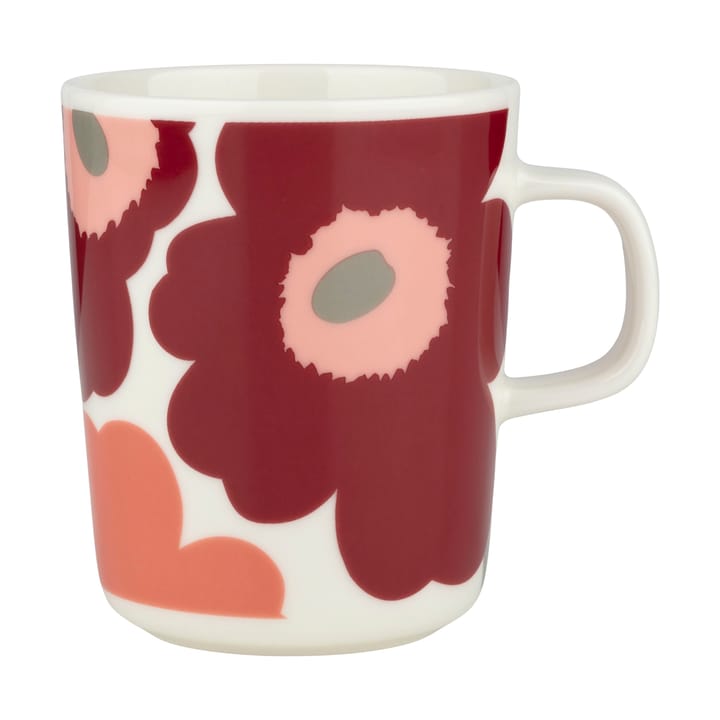 Unikko kopp 25 cl - White-dark cherrry-salmon red - Marimekko