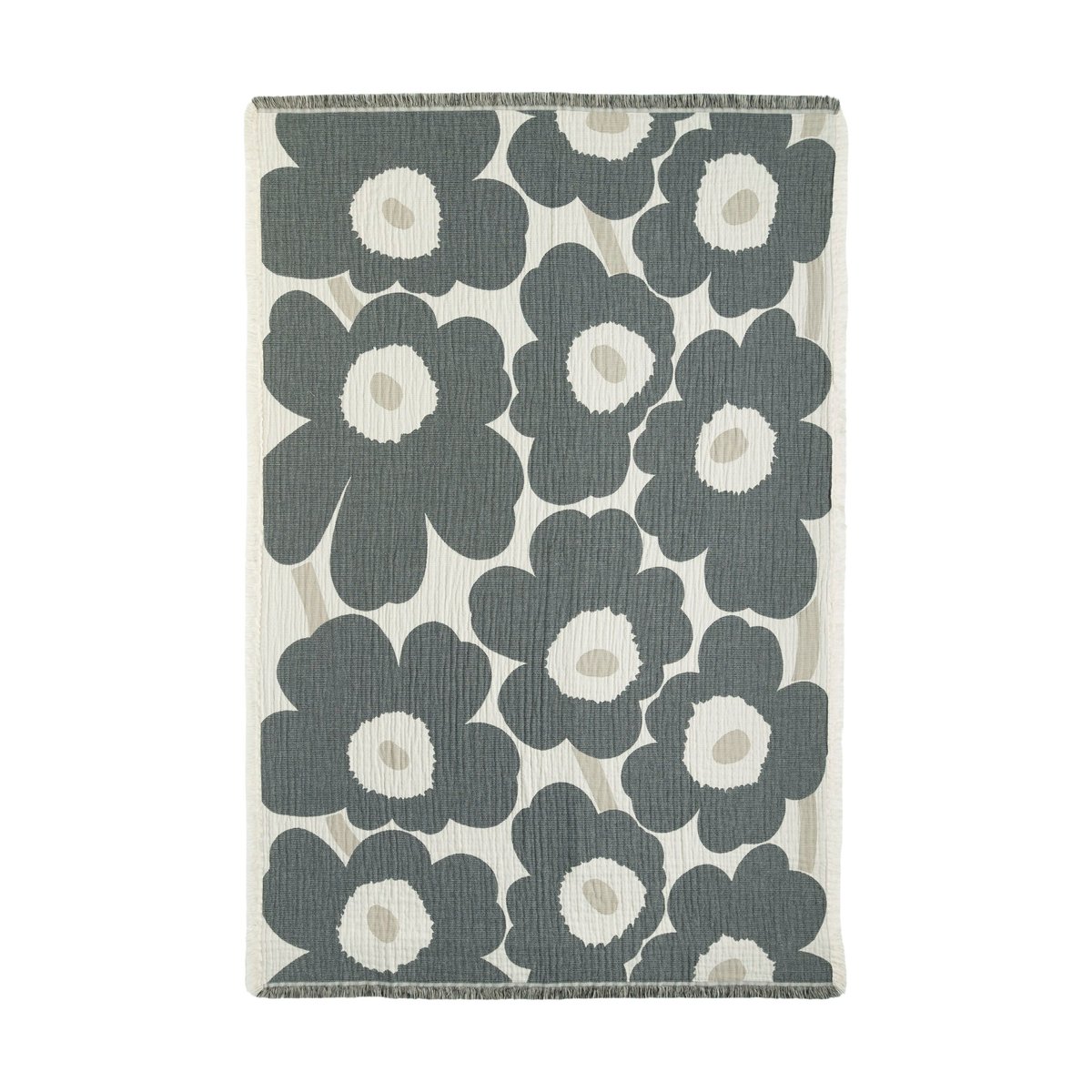 Bilde av Marimekko Unikko pledd 150x220 cm Off white-carcoal-sand