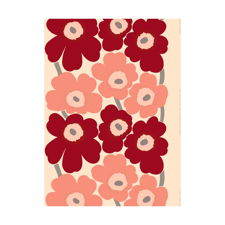 Unikko stoff, Dark cherry-pink Marimekko