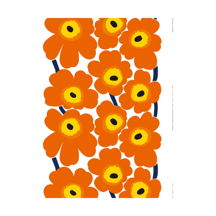 Unikko stoff heavyweight bomull - Oransje - Marimekko