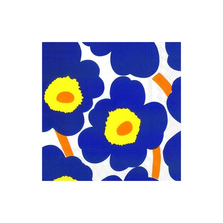 Unniko serviett 33x33 cm 20-pack - Blå-gul - Marimekko