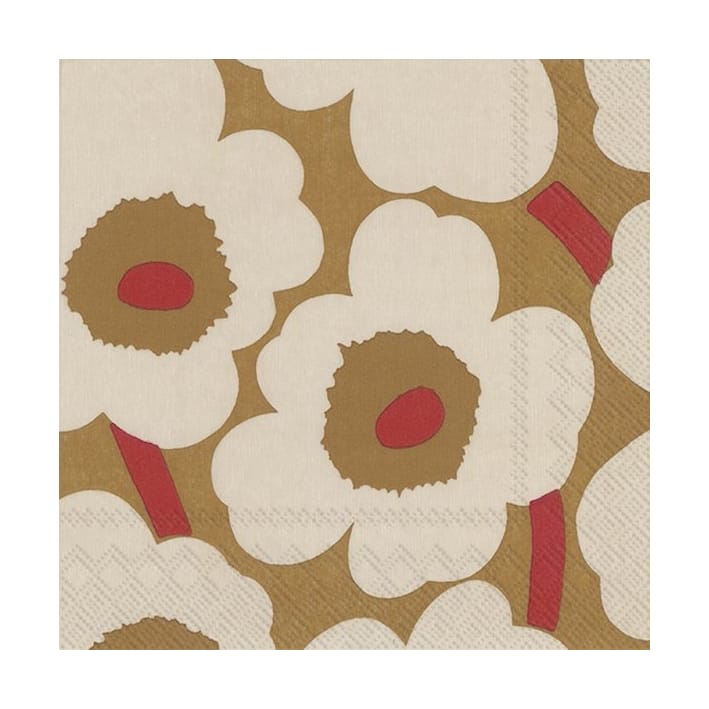 Unniko serviett 33x33 cm 20-pack - Dark cream-red - Marimekko