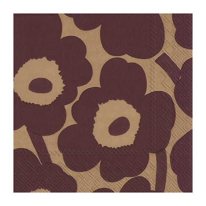 Unniko serviett 33x33 cm 20-pack - Linen-bordeaux - Marimekko