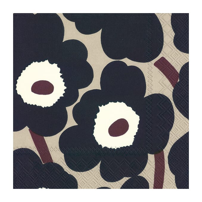 Unniko servietter 33x33 cm 20-pk - Blue linen - Marimekko