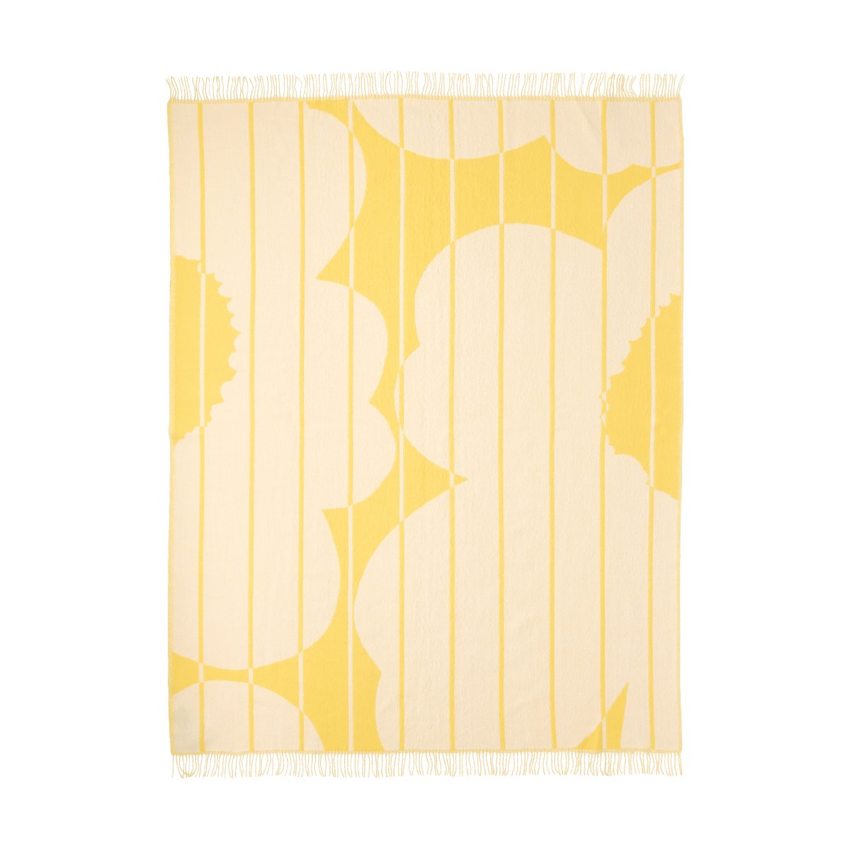 Bilde av Marimekko Vesi Unikko ullpledd 140x180 cm Spring yellow-ecru