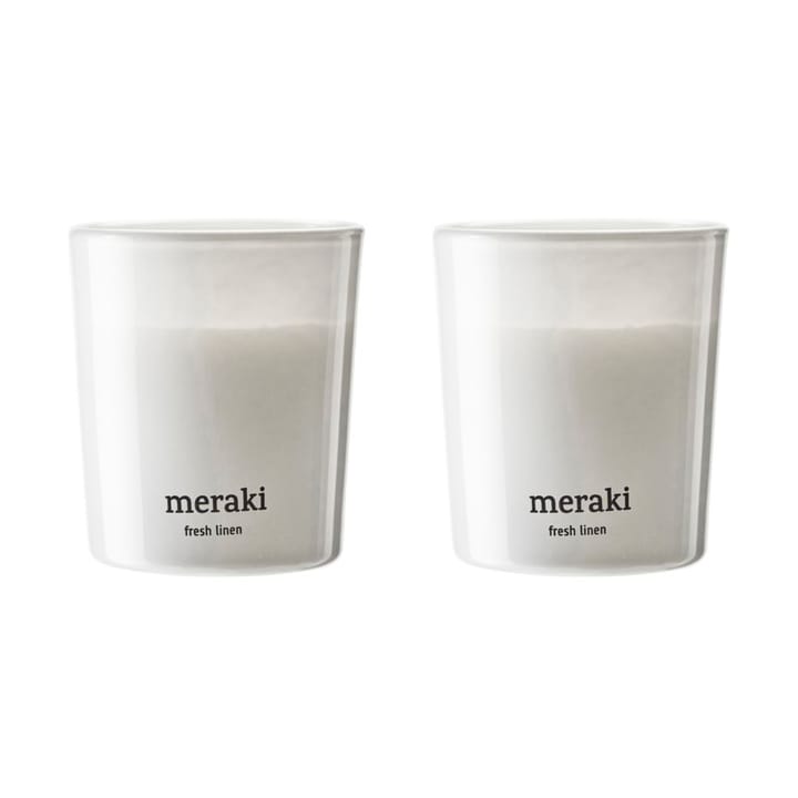 Meraki duftlys 12 timer 2-pk, Fresh Linen Meraki