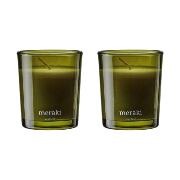 Meraki duftlys 12 timer 2-pk, Oud leaf Meraki