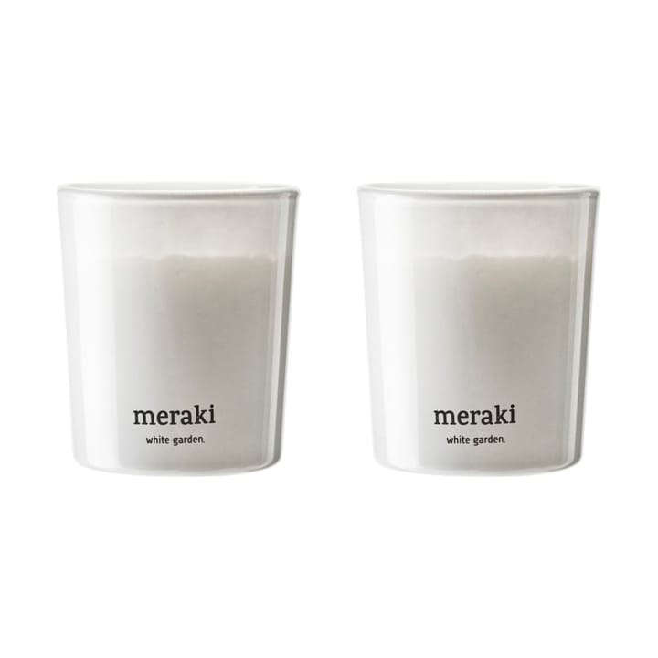 Meraki duftlys 12 timer 2-pk, White garden Meraki