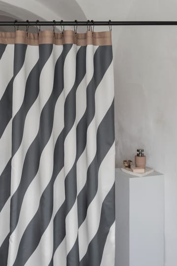 Diagonal dusjforheng 150x200 cm - Dark grey - Mette Ditmer