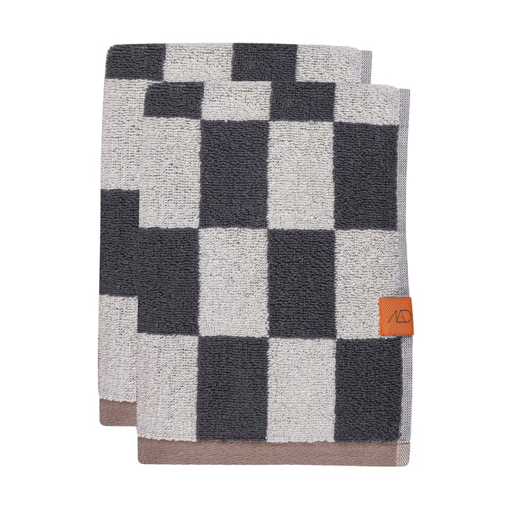 Retro gjestehåndkle 40x55 cm 2-pk - Dark grey - Mette Ditmer