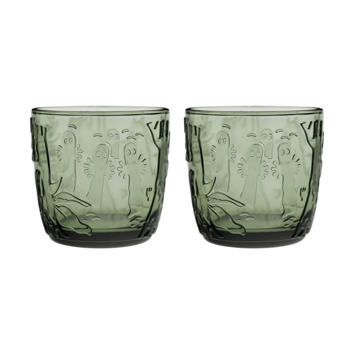 Moomin drikkeglass 28 cl 2-pack - Furugrønn - Moomin Arabia