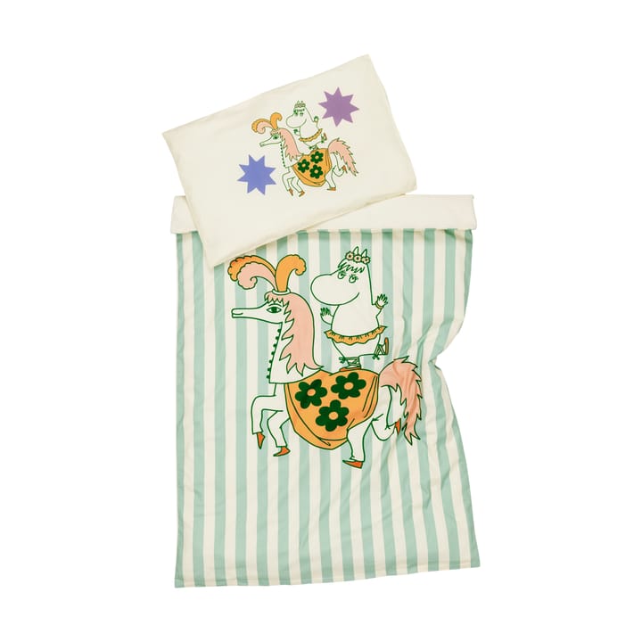 Mummitrollet sengesett 85x125 cm - Sirkus, stripete - Moomin Arabia