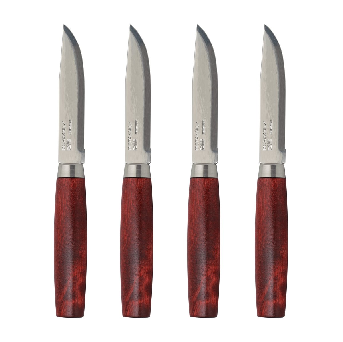Morakniv Classic stekkniv 4-stk. Rød | Skandinavisk Design | Biffbestikk | Rød