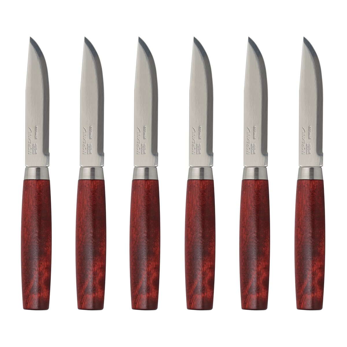 Morakniv Classic stekkniv 6-stk. Rød | Skandinavisk Design | Biffbestikk | Rød