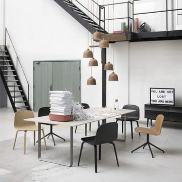 70/70 spisebord 255 x 108 cm - Black linoleum-Plywood-Black - Muuto