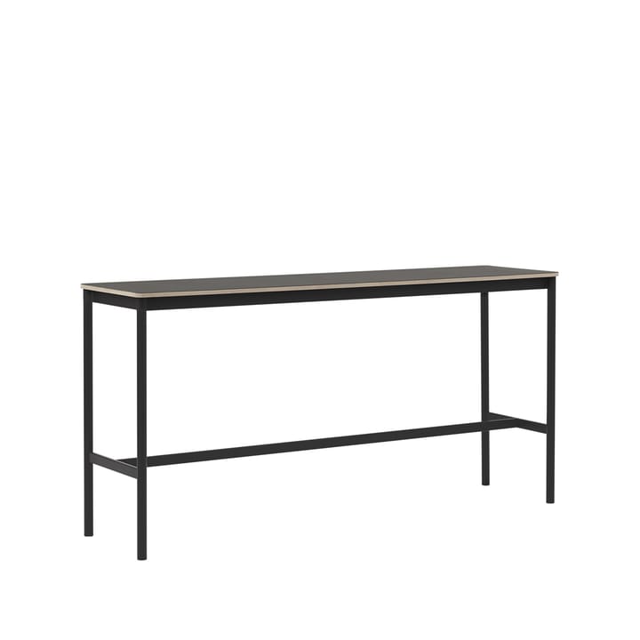 Base High barbord - black linoleum, sort stativ, plywoodkant, b 50 l 190 h 95 - Muuto