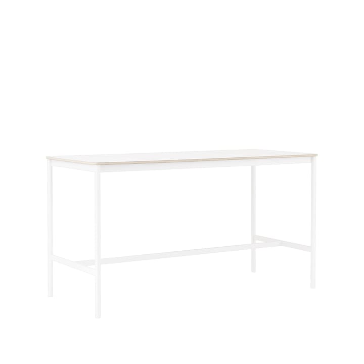 Base High barbord - white laminate, hvitt stativ, plywoodkant, b 85 l 190 h 105 - Muuto