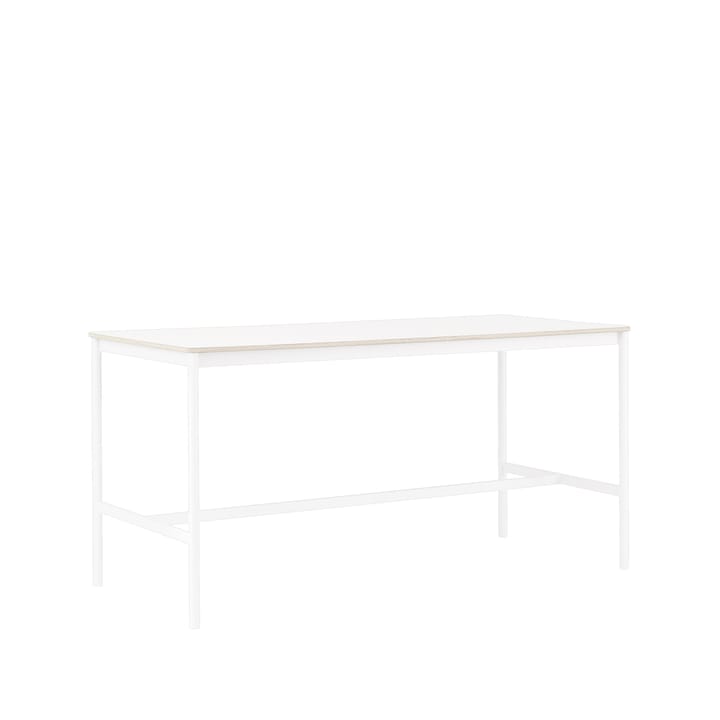 Base High barbord - white laminate, hvitt stativ, plywoodkant, b 85 l 190 h 95 - Muuto