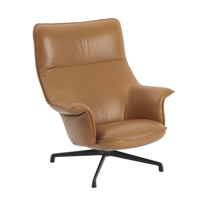 Doze lenestol swivel base - Refine leather cognac-black - Muuto