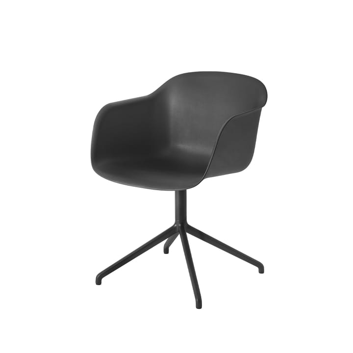 Fiber armchair med dreibar kontorfot som kan svinges - Black-anthracite black base - Muuto