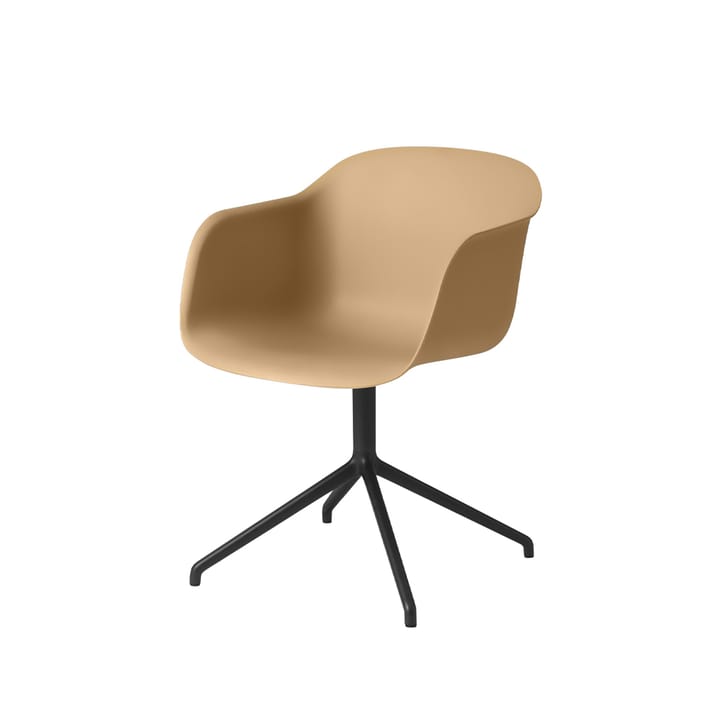 Fiber armchair med dreibar kontorfot som kan svinges - Ochre-anthracite black - Muuto