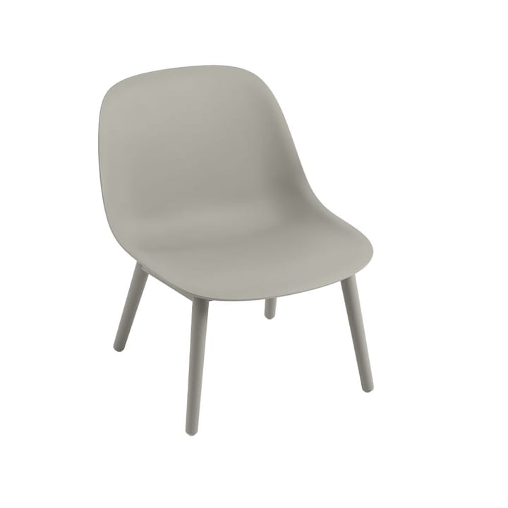 Fiber loungestol wood base - grey, grå ben - Muuto