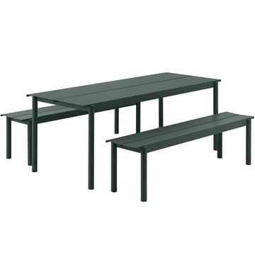 Linear Steel Bench benk 170x34 cm - Dark green - Muuto