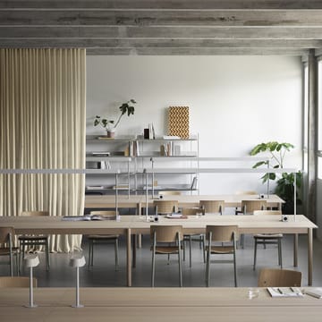 Linear System bord - White laminate-White ABS-Oak - Muuto