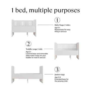 Form baby & juniorseng 166x77,5x87 cm - Eik - Nofred