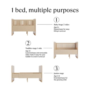 Form baby & juniorseng 166x77,5x87 cm - Hvit - Nofred