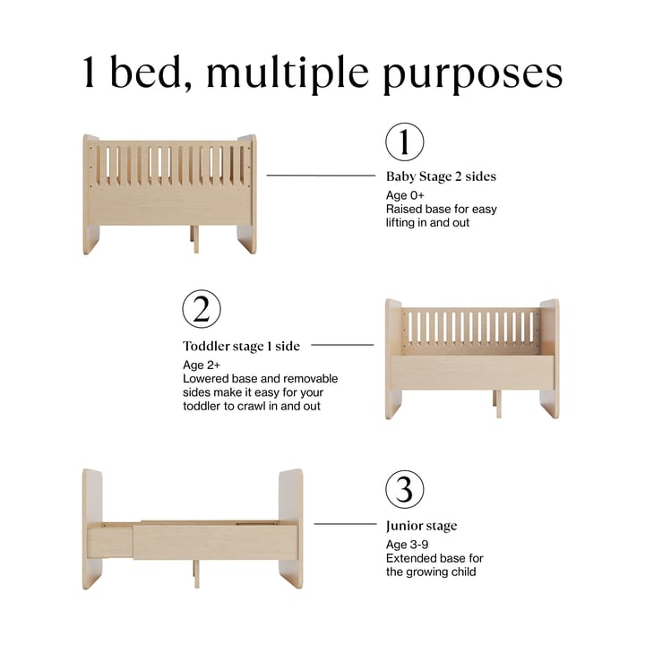 Form baby & juniorseng 166x77,5x87 cm, Hvit Nofred