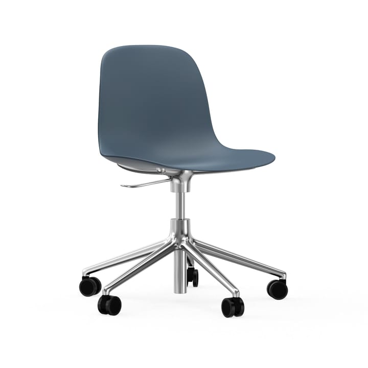 Form chair, dreibar stol, 5W kontorstol, blå, aluminium, hjul Normann Copenhagen