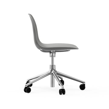 Form chair, dreibar stol, 5W kontorstol - grå, aluminium, hjul - Normann Copenhagen