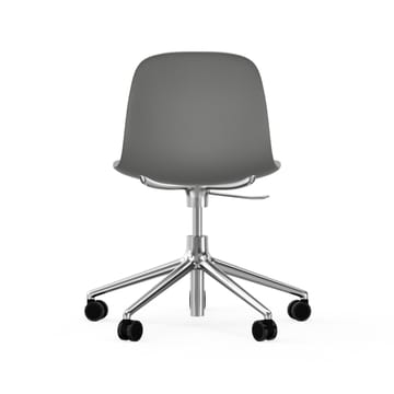 Form chair, dreibar stol, 5W kontorstol - grå, aluminium, hjul - Normann Copenhagen