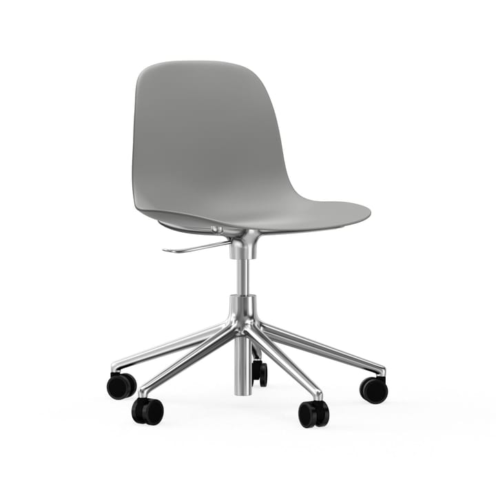 Form chair, dreibar stol, 5W kontorstol - grå, aluminium, hjul - Normann Copenhagen