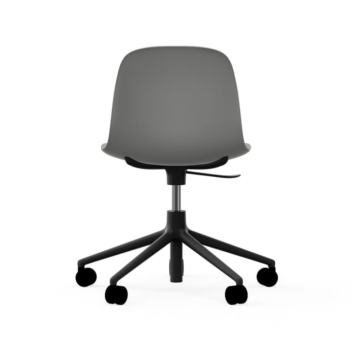 Form chair, dreibar stol, 5W kontorstol - grå, sort aluminium, hjul - Normann Copenhagen