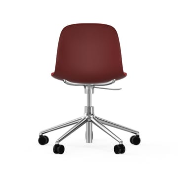 Form chair, dreibar stol, 5W kontorstol - rød, aluminium, hjul - Normann Copenhagen