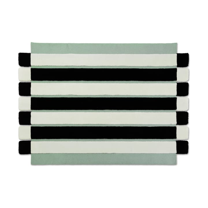 ODC Segment Rug Collection Stripe Chess teppe - Mint-white-black, 154x200 cm - Ogeborg