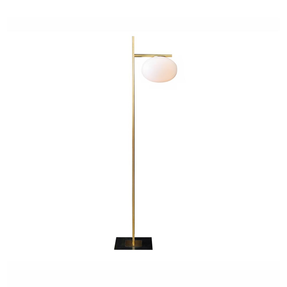 Bilde av Oluce Alba 382 gulvlampe opal messing