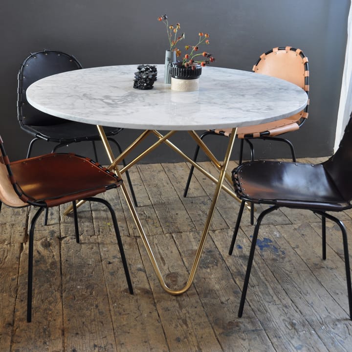 Big O Table spisebord, Marmor marquina, sort stativ OX Denmarq