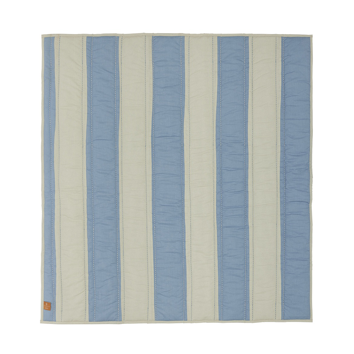 Bilde av OYOY Striped quiltet teppe 130x140 cm Blue-clay