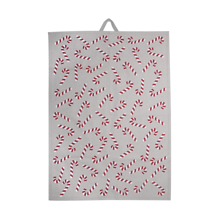 Candy Cane kjøkkenhåndkle 50x70 cm - Hvit-grå-rød - Pluto Design